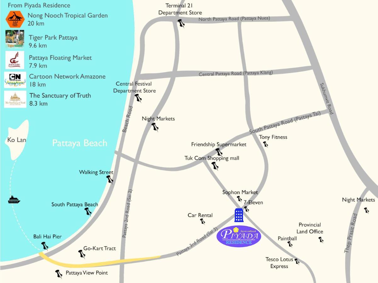 Piyada Residence By Techotels - Guest Friendly - Near To Beach, Famous Walking Street - Night Clubs , Bars & Discos Pattaya Eksteriør bilde